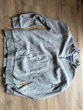 Quarter-Zip Gray Pullover Sweatshirt